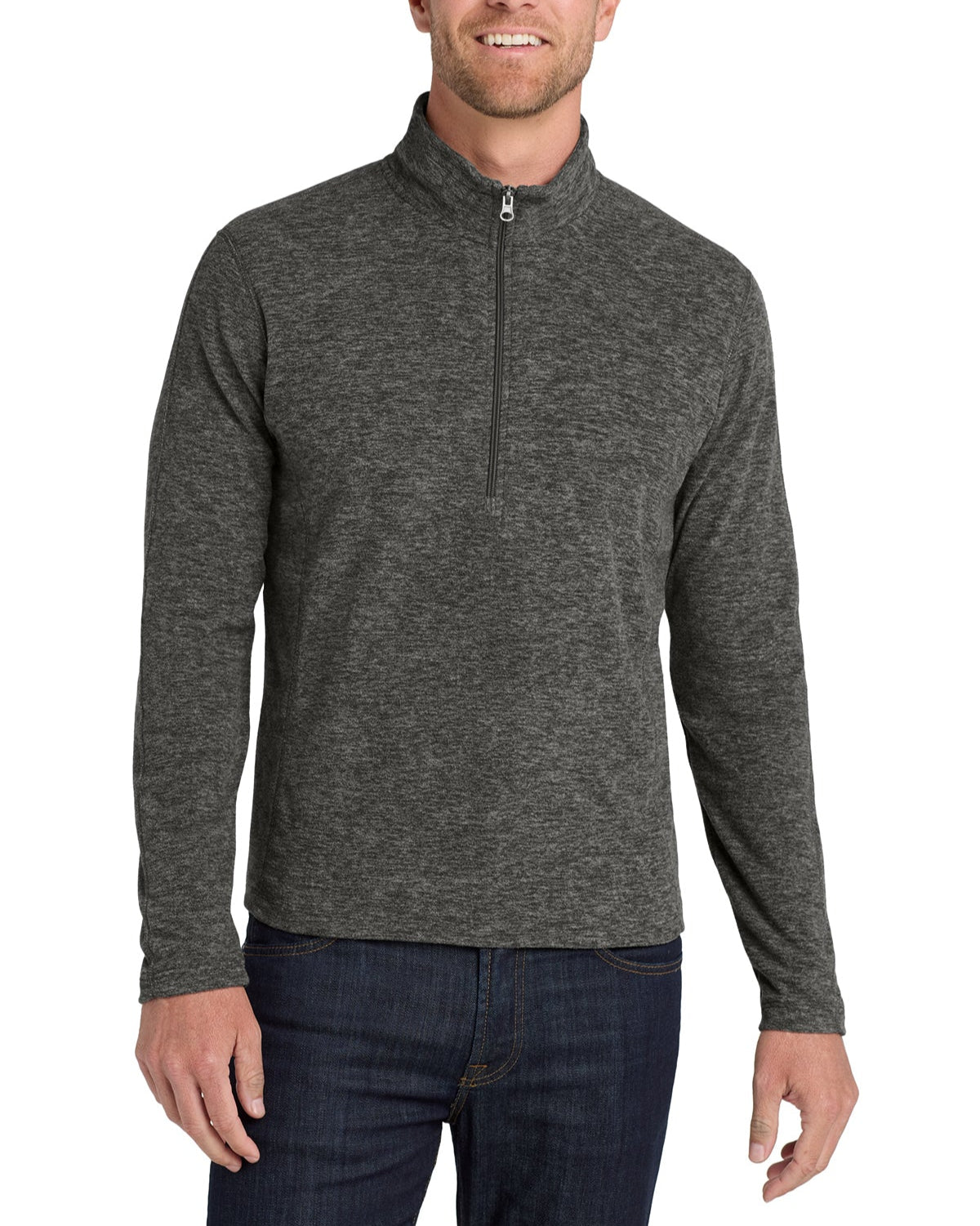 Port Authority® Heather Microfleece ½-Zip Pullover
