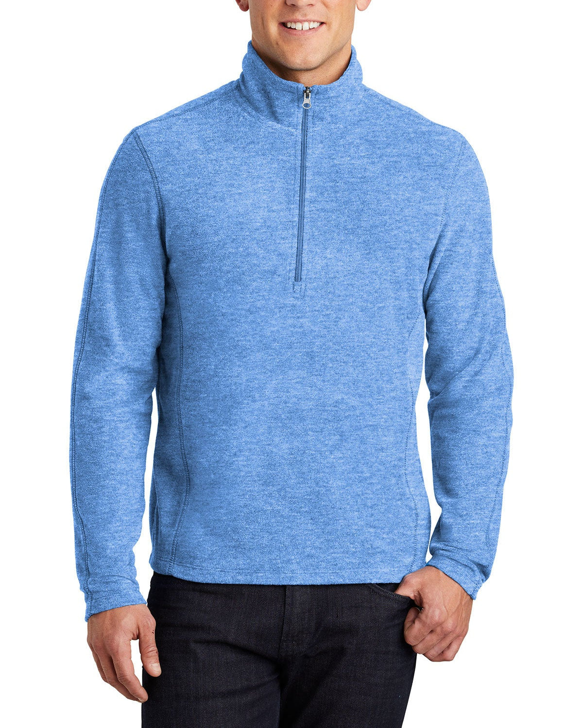 Port Authority® Heather Microfleece ½-Zip Pullover