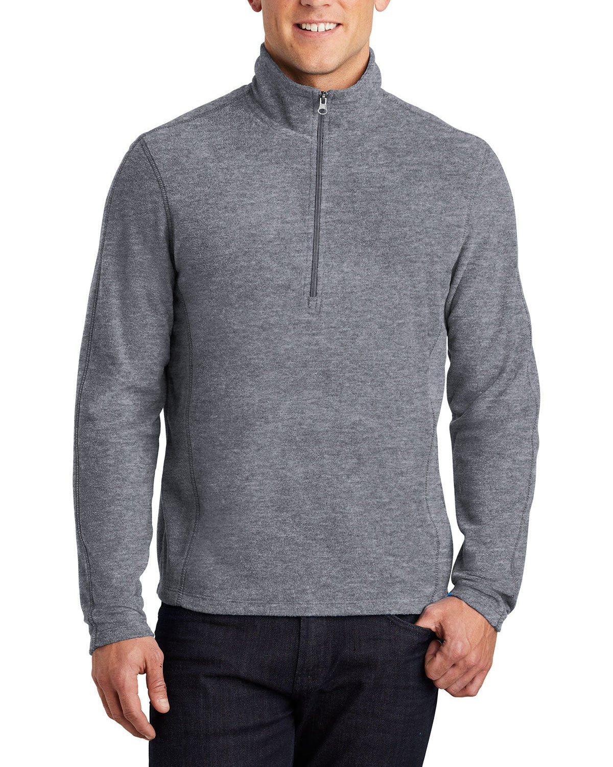 Port Authority® Heather Microfleece ½-Zip Pullover